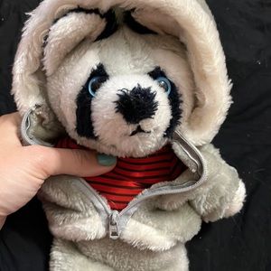 Vintage Interpur Plush Raccoon w. Gray Zip Hoodie 1983